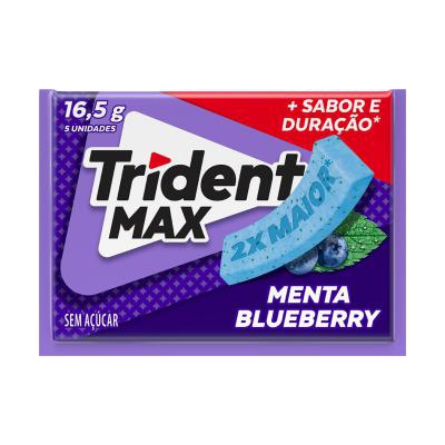 Chicletes Trident Max Menta e Blueberry 16,5g